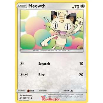 Karetní hra Meowth 125/181 - Team Up Typ karty: Non-Holo