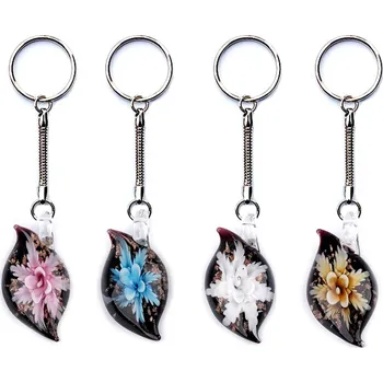 Přívěsek sklo květ 27x51mm