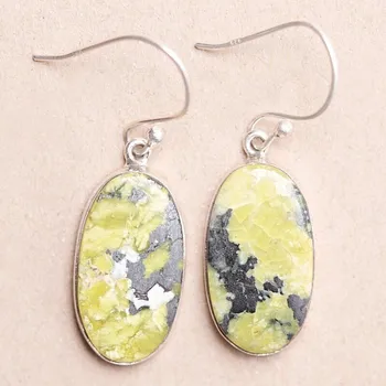 Náušnice Lizardit náušnice stříbro Ag 925 E19 2,2 cm, 6,5 g