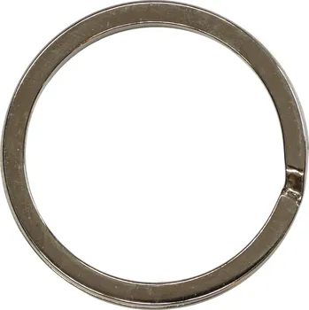 Kovový kroužek na klíče z niklu, plochý, velikost 26