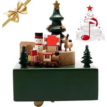 Party dekorace LONEEDY Dřevěná zvířecí hudební skříňka s ruským kolem Vánoční dekorace na díkůvzdání Narozeninový