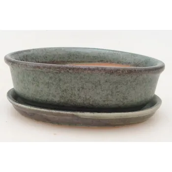 Květináč Bonsai miska + podmiska H04 - zelená