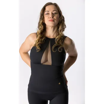 GoldBee Stahující Dlouhý Top Pro Pevný Dekolt Black Barva: Black, Velikost: S