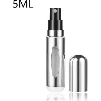 Cestovní mini lahvička | kosmetický rozprašovač, flakon - 5ml - Jasně stříbrná