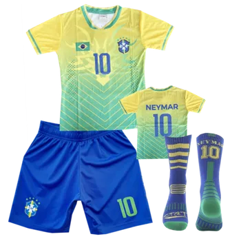 Numberoplus Dětský fotbalový dres + fotbalové ponožky Brazílie - Neymar.JR10 Velikost: 11 roků (vel.140)