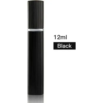 Cestovní plnitelný mini flakon na parfém 12ml | mini rozprašovač, skleněná lahvička - černý
