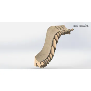 Polička nástěnná "Žebra" s jutovou tkaninou Provedení: pravé