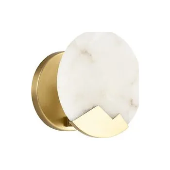 Nástěnné svítidlo Nástěnné svítidlo MARMO bílý mramor a zlatá mosaz 20 cm moderní do obývacího pokoje