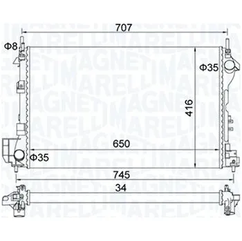 Chladič motoru Chladič, chlazení motoru MAGNETI MARELLI 350213195700