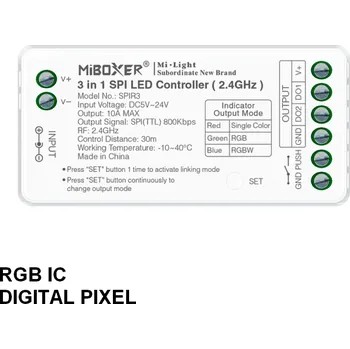 LED osvětlení MiBOXER SPI 2.4GHz přijímač 3v1 pro digitální programovatelné PIXEL LED pásky RGBIC SPIR3 SPIR3