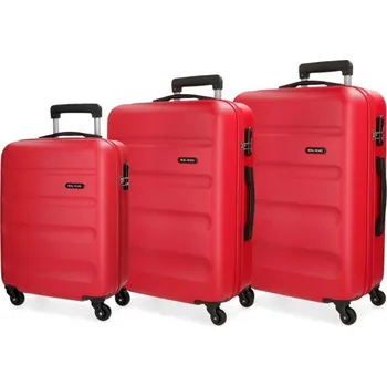 ROLL ROAD Flex Red, Sada ABS cestovních kufrů, 55-65-75cm, 5849464