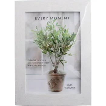 Rám na obraz UNI Fotorámeček 15x20cm bílý žíhaný