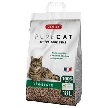 Podestýlka pro kočku Podestýlka PURECAT Wooden Pellets 18l Zolux - VÝPRODEJ