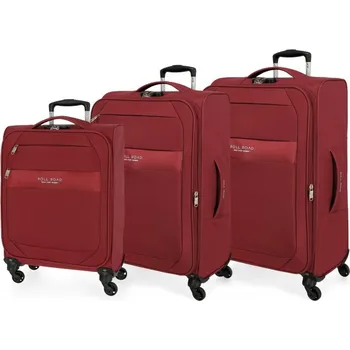 Sada textilních cestovních kufrů ROLL ROAD ROYCE Red / Červená, 55-66-76cm, 5019424