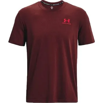 Pánské tričko UA LOGO EMB HEAVYWEIGHT SS-RED - 3489776