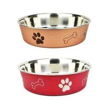 Miska pro psa Miska nerez tlapka+kost 1,4l 21cm mix barev TR - VÝPRODEJ