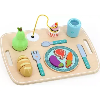 Dřevěná hračka Vilac Activity board Podnos s jídlem