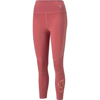 Dámské legíny Dámské legíny Puma Moto High Waist Fitness Pants - Moto High Waist Fitness Pants – funkční legíny Puma s odvodem vlhkosti a vysokým pasem pro aktivní život, cihlově růžový odstín.