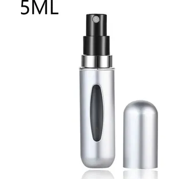 Cestovní mini lahvička | kosmetický rozprašovač, flakon - 5ml - matná stříbrná