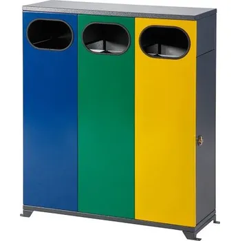 Venkovní odpadkový koš Venkovní koš na tříděný odpad- trojkoš