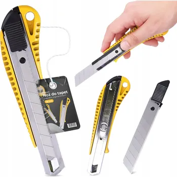 Pracovní nůž Nůž odlamovací nůž na tapety, kovový, 18 mm, automatická aretace