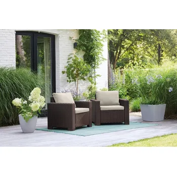 KETER Zahradní křeslo KETER California Chair 2ks - 83 x 68 x 72 cm - hnědá / krémová