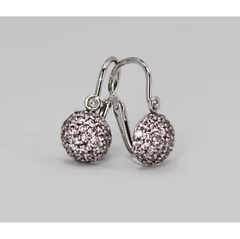 Náušnice Cutie Jewellery Dětské náušnice z bílého zlata C2747B-Růžová