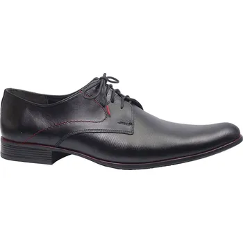 Pánské polobotky Vycházkové polobotky, De-Plus, černo-červená: Černá Hladká kůže 31,8 47 G - standardní šíře (15663-15664)