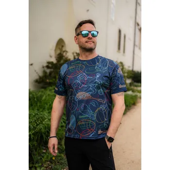 Běžecké oblečení Tričko pánské funkční sport Barva: modrá, Velikost: XXL