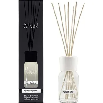 Osvěžovač vzduchu Difuzér Millefiori Milano Natural, White Paper Flowers, 100 ml