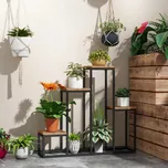 Stojan na květiny se 4 patry 80 x 20 x 74 cm | světle hnědý