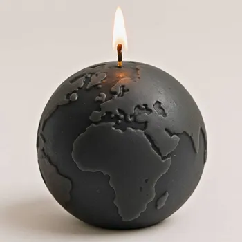 Svíčka Vonná svíčka Zeměkoule | 200 g | Svíčkománie3D | Barva: Černá