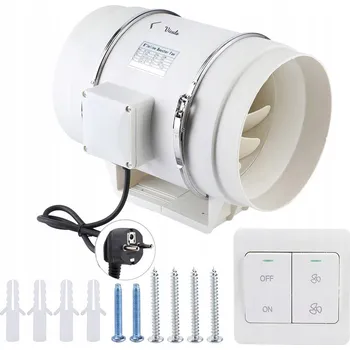 Domácí ventilátor Potrubní ventilátor Vicalo 200 mm 130 W 1200 m3/h dvourychlostní tichý