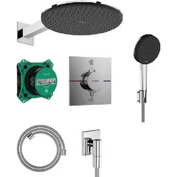 Sprchový set Hansgrohe Raindance Alive S - Sprchový set s termostatem pod omítku, průměr 30 cm, 3 proudy, chrom 24630000