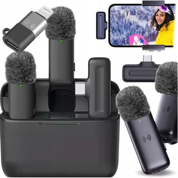 Mikrofon Kondenzátorový mikrofon GearPro Bezdrátový kravatový mikrofon USB C / IPhone