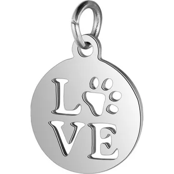 Přívěsek Šperky4U Malý ocelový přívěšek s kroužkem - LOVE - OPP1633