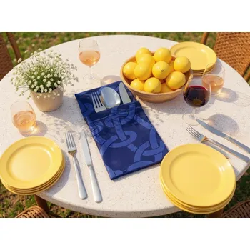 Kravata HEDVA ČESKÝ BROKÁT Kapsa na příbory Odaska set 2 ks LANO modrá