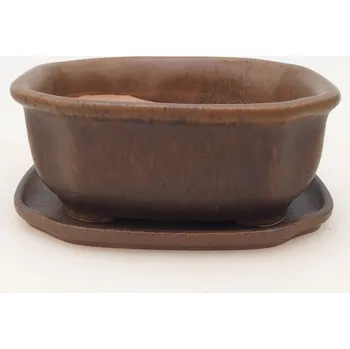 Květináč Bonsai miska + podmiska H32 - hnědá