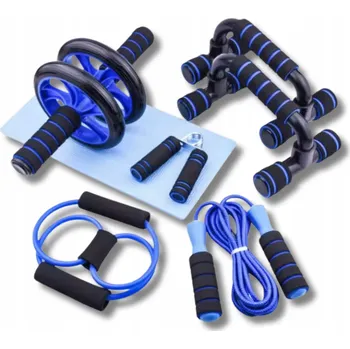 Sada pro domácí posilování - roller, švihadlo, podložka, expander, posilovače úchopu 7v1