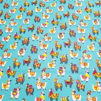 BYTEMA Dekorační látka LAMA tyrkysová šíře 160 cm