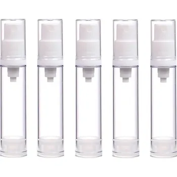 Kosmetická taška 5 kusů plastových lahviček s airless pumpou na kosmetiku | dávkovače - 10ml sprej