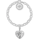 Náramek s přívěskem Thomas Sabo Heart with Angels Charm Club SET0554-643-14-L - Přívěsek srdce se zirkony