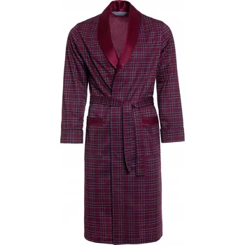 Pánský župan Elegantní tenký pánský župan s kostkovaným vzorem RE-502 Bordó 11 - S