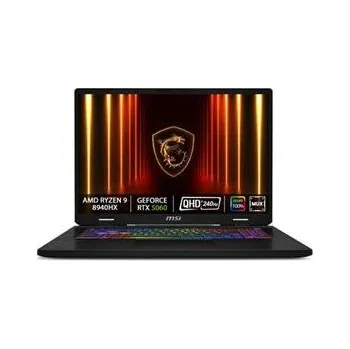 Notebook MSI Crosshair A17 HX D8WFKG-011CZ/Ryzen 9 8940HX/32GB/1TB SSD/RTX 5060, 8GB/17"QHD+ IPS, 240Hz/Win 11 home/černá