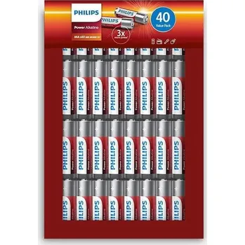 Článková baterie PHILIPS LR03P40FP/10 AAA Power Alkaline baterie (40ks)