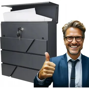 Obraz Poštovní schránka euroschránka, s vhozem, se schránkou na noviny Bernardinio šedá