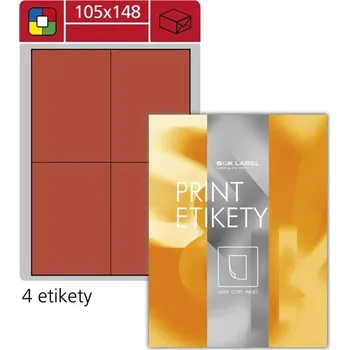 Samolepící etiketa SK Label Univerzální etikety Samp;K Label, červené105x148 mm, 400 ks