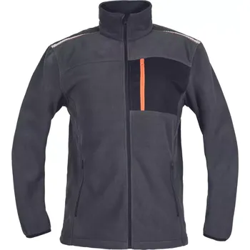 Pracovní oblečení EMERTON STR fleece bunda šedá/oranžová - v. XL