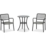 Balkónový set, kov, polyratan, šedá, AZ-L1103 GREY