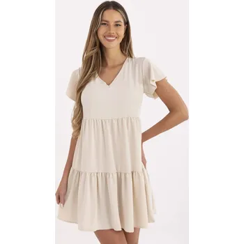 Dámské šaty Šaty WN SK 842.01P světle béžová S